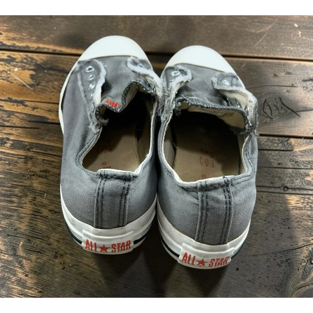 Converse All Star Gray Distressed Low Top Sneakers Youth Sz 3 Canvas Shoes